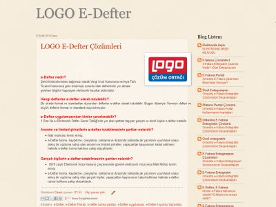 LOGO E-Defter http://logo-edefter.blogspot.com.tr/